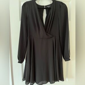 Black Silk Express Dress with pattern